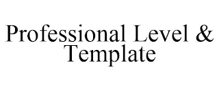 PROFESSIONAL LEVEL & TEMPLATE