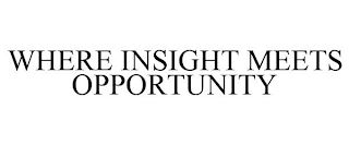 WHERE INSIGHT MEETS OPPORTUNITY