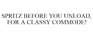 SPRITZ BEFORE YOU UNLOAD, FOR A CLASSY COMMODE!