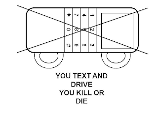 1 2 3 4 5 6 7 8 9 * 0 # YOU TEXT AND DRIVE YOU KILL OR DIE