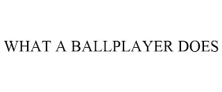 WHAT A BALLPLAYER DOES