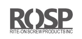 ROSP RITE-ON SCREW PRODUCTS INC