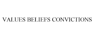 VALUES BELIEFS CONVICTIONS