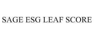 SAGE ESG LEAF SCORE