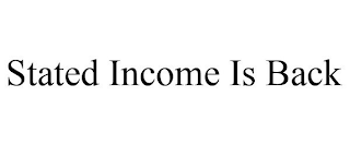 STATED INCOME IS BACK