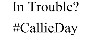 IN TROUBLE? #CALLIEDAY