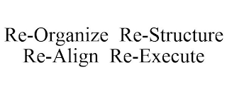 RE-ORGANIZE RE-STRUCTURE RE-ALIGN RE-EXECUTE