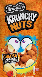 BRANDER KRUNCHY NUTS CHEESE HABANERO COATED PEANUTS MILD LEVE MANI CON COBERTURA