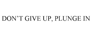 DON'T GIVE UP, PLUNGE IN