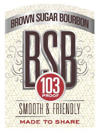 BROWN SUGAR BOURBON BSB 103 PROOF SMOOTH & FRIENDLY MADE TO SHARE