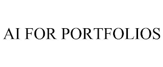 AI FOR PORTFOLIOS