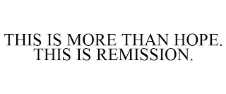 THIS IS MORE THAN HOPE. THIS IS REMISSION.