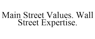 MAIN STREET VALUES. WALL STREET EXPERTISE.