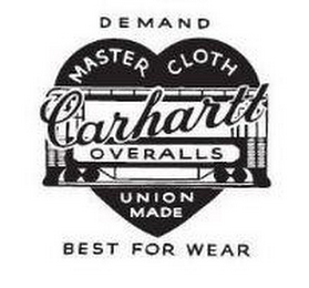 CARHARTT OVERALLS MASTER CLOTH UNION MADE DEMAND BEST FOR WEAR