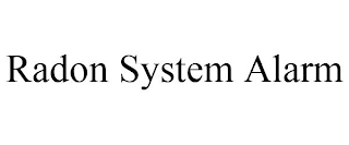 RADON SYSTEM ALARM