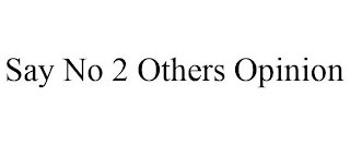 SAY NO 2 OTHERS OPINION