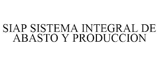 SIAP SISTEMA INTEGRAL DE ABASTO Y PRODUCCION