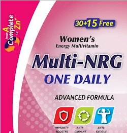 WOMEN'S ENERGY MULTIVITAMIN MULTI-NRG ONE DAILY ADVANCED FORMULA IMMUNITY BOOSTER ANTI-OXIDANT ANTI-FATIGUE FROM A COMPLETE TO ZN+ 30+15 FREE