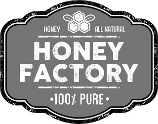 HONEY ALL NATURAL HONEY FACTORY · 100% PURE ·