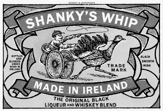 SHANKY'S WHIP MADE IN IRELAND BOTTLED AND BLENDED UNDER BOND IN IRELAND BLACK SMOOTH IRISH THE ORIGINAL BLACK LIQUEUR AND WHISKEY BLEND SHANKY & SHIREMAN'S