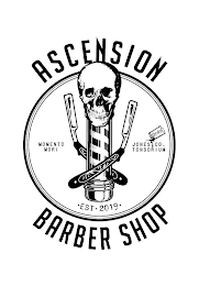 ASCENSION BARBER SHOP MOMENTO MORI JONES CO. TONSORIUM · EST · 2019 ·