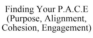 FINDING YOUR P.A.C.E (PURPOSE, ALIGNMENT, COHESION, ENGAGEMENT)