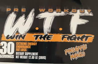 PRE WORKOUT W.T.F WIN THE FIGHT 30 SERVINGS EXTREME ENERGY ENDURANCE FAT LOSS DIETARY SUPPLEMENT NET WEIGHT 12.69 OZ (360G) PINEAPPLE MANGO