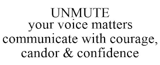 UNMUTE YOUR VOICE MATTERS COMMUNICATE WITH COURAGE, CANDOR & CONFIDENCE