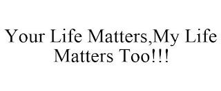 YOUR LIFE MATTERS,MY LIFE MATTERS TOO!!!