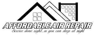 AFFORDABLE AIR REPAIR SERVICE DONE RIGHT, SO YOU CAN SLEEP AT NIGHT