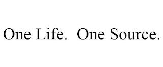 ONE LIFE. ONE SOURCE.