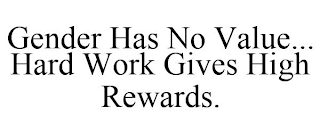 GENDER HAS NO VALUE... HARD WORK GIVES HIGH REWARDS.