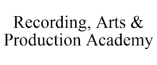 RAP RECORDING, ARTS & PRODUCTION ACADEMY