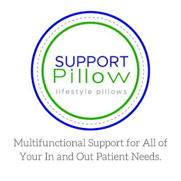 SUPPORT PILLOW LIFESTYLE PILLOWS MULTIFUNCTIONAL SUPPORT FOR ALL OF YOUR IN AND OUT PATIENT NEEDS.