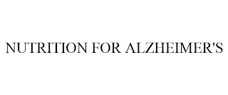 NUTRITION FOR ALZHEIMER'S