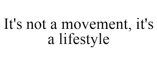 IT'S NOT A MOVEMENT, IT'S A LIFESTYLE