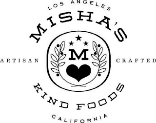 M MISHA'S KIND FOODS ARTISAN CRAFTED LOS ANGELES CALIFORNIA