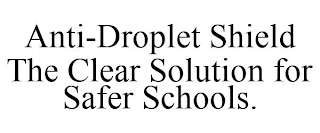 ANTI-DROPLET SHIELD THE CLEAR SOLUTION FOR SAFER SCHOOLS.