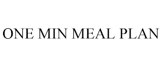 ONE MIN MEAL PLAN