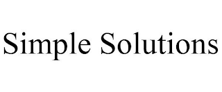 SIMPLE SOLUTIONS