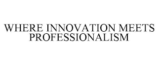 WHERE INNOVATION MEETS PROFESSIONALISM