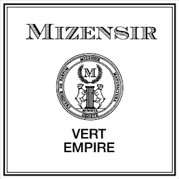 M MIZENSIR VERT EMPIRE CREATEUR DE PARFUM MIZENSIR MANUFACTURA GENEVE MCMXCIX