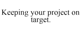 KEEPING YOUR PROJECT ON TARGET.