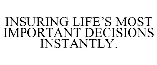 INSURING LIFE'S MOST IMPORTANT DECISIONS INSTANTLY.