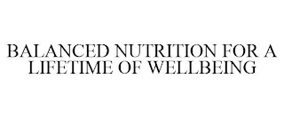 BALANCED NUTRITION FOR A LIFETIME OF WELLBEING