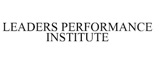 LEADERS PERFORMANCE INSTITUTE