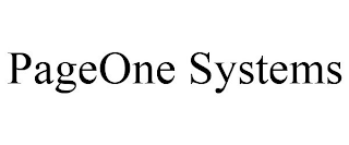 PAGEONE SYSTEMS