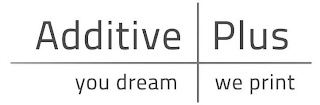 ADDITIVE PLUS YOU DREAM WE PRINT