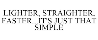 LIGHTER, STRAIGHTER, FASTER...IT'S JUST THAT SIMPLE