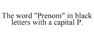 THE WORD "PRENOM" IN BLACK LETTERS WITH A CAPITAL P.